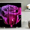 Marble Print Shower Curtain Pink Black Swirl Design For Bathroom Decor