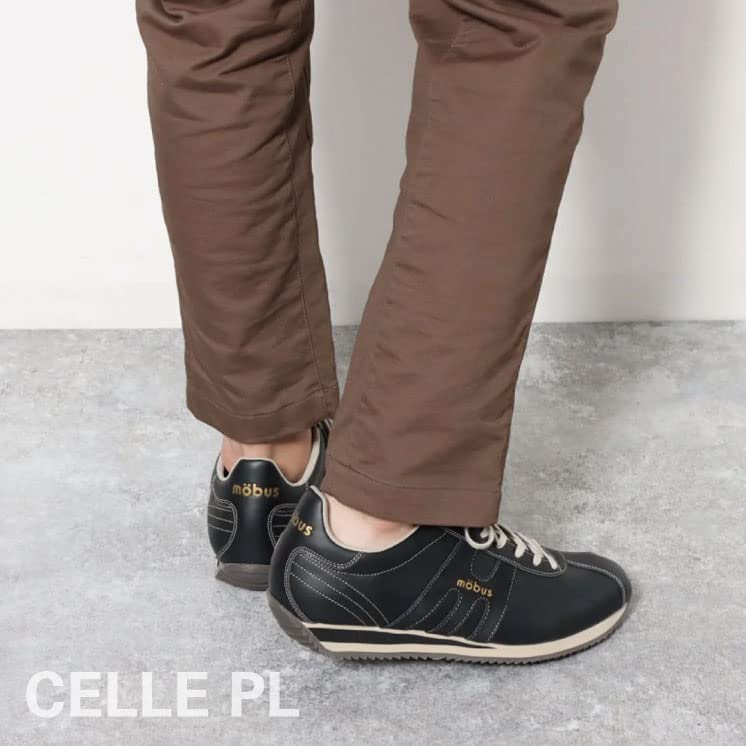 Mobus Men's Leather Sneakers, Genuine Leather, Sports, Casual, Walking Shoes with Antibacterial and Odor-Resistant Insoles, Current Model CELLE PL (Bl