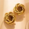 Fashion Jewelry Metal Round Earrings Light Luxury Geometric Circle Earrings Ladies Ear Studs  Party