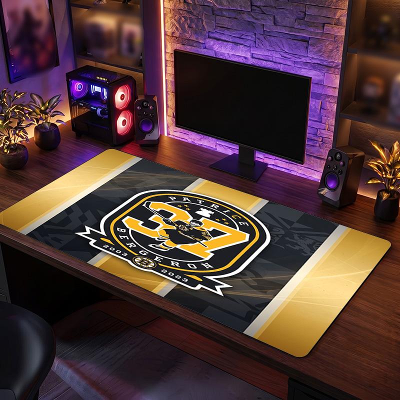 Boston Bruins Pattern Mousepad Anti?Slip Rubber Desk Pad For Gaming Working Desktop Decoration