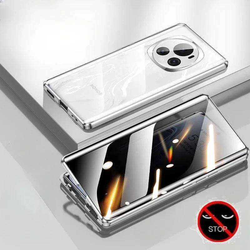 360° Magnetic Anti-Peep Privacy Case for Huawei Mate 80 70 60 50 40 30 P80 P70 Pro/ Pro+ Ultra with Tempered-Glass Cover Phone Bumpers