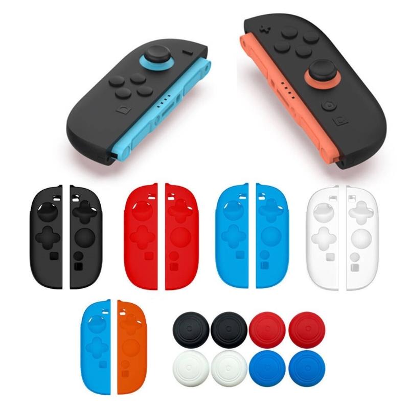 Controller Skin Silicone Cover Set Nonslip Washable Protective Shell Includes 2 Thumbstick Caps