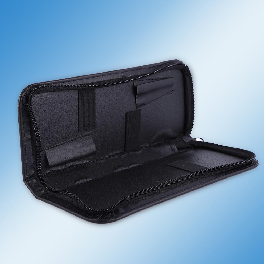 Professional PU Leather Hairdressing Scissors Tool Bag Lightweight Ive Case for Barbers Hairdressers Black 22x19cm