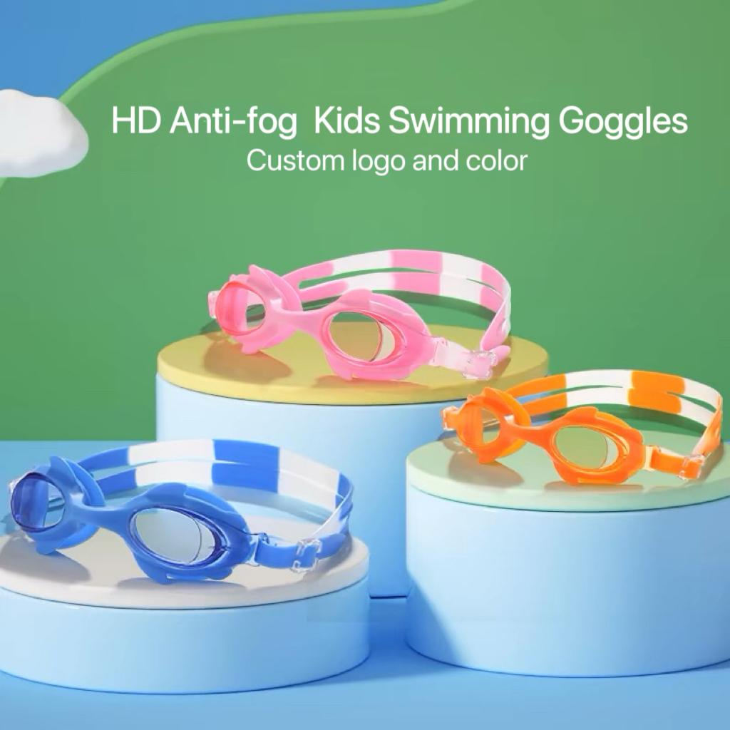 Adjustable Boys Swim Goggles Waterproof Silicone Sports Goggle for Kids With Prescription Anti-Fog Feature