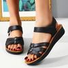 Genuine Leather Sandals for Women 40-60 Years - Non-Slip Soft Sole Summer Comfort Footwear for Mature Ladies