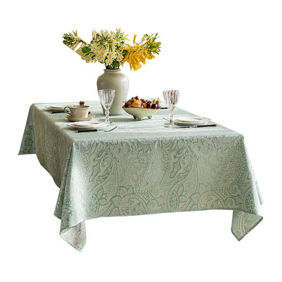 Waterproof Oil-Proof French Retro Style Rectangular Dining Table Cover with Tassels Crochet S C