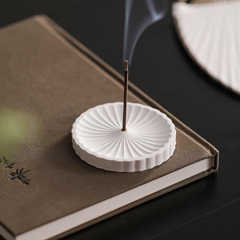 Creative Incense Stick Holder, Petal Plaster Incense Holder Ornament,Zen Sandalwood Incense Holder, Household Incense Stick Base