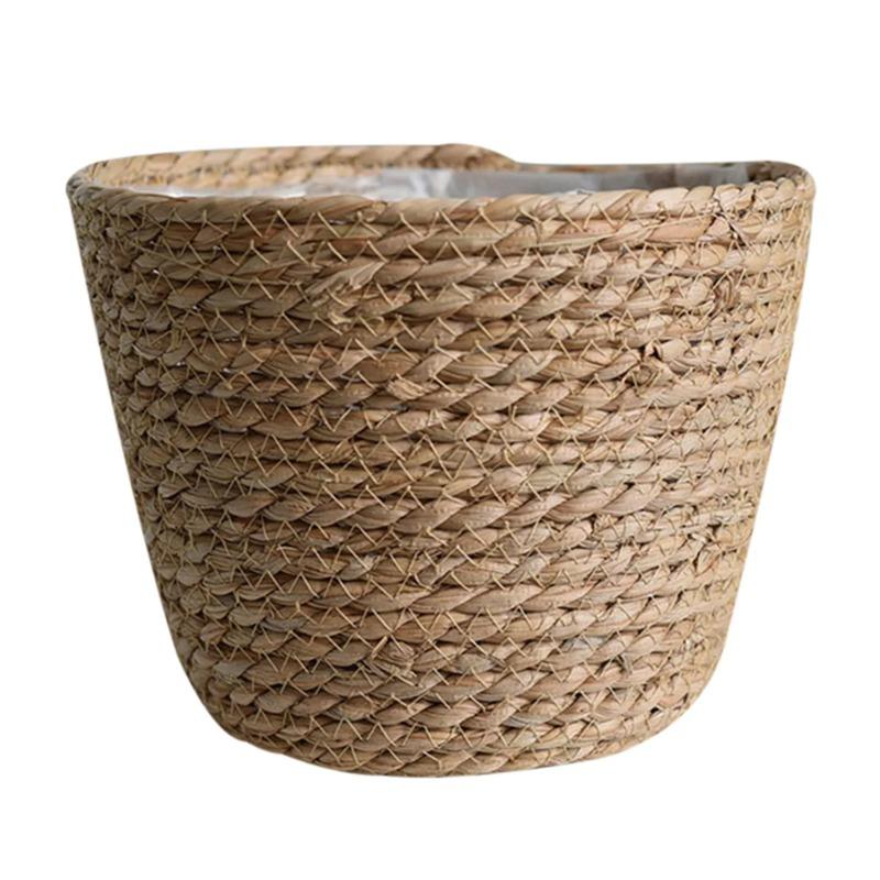 3Pcs Rattan Straw Woven Flower Pot Basket S/M/L Planter Baskets for Garden Terrace Balcony Home Furniture Decor