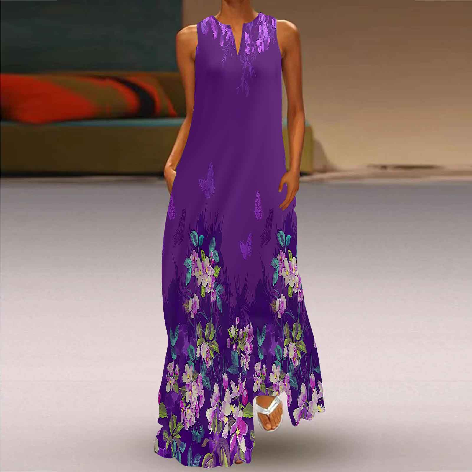 

Женское платье А-силуэта Макси Длинное рукавов Цветочная клумба с принтом Осень и зима с v-образным вырезом Ретро Стиль Элегантный 3XL фиолетовый