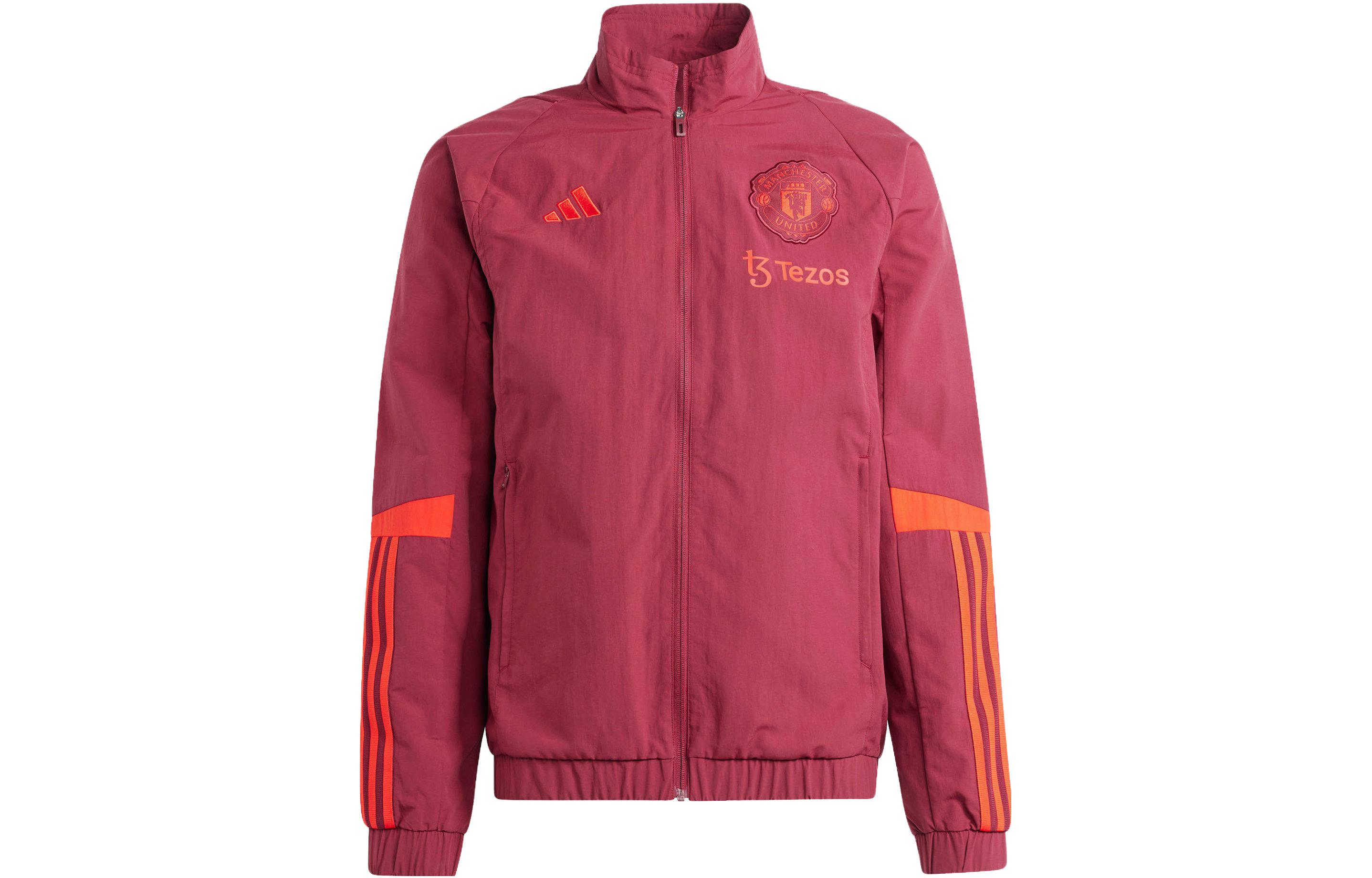 Adidas Manchester United Retro Sports Multicolor Stand Collar Jackets Men s Red IA7278 XS