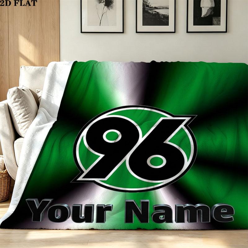 1 Peça Cobertor de Flanela com Padrão de Nome Personalizado do Hannover 96 Adequado para Todas as Estações para Decoração de Casa Calor e Conforto Presentes Presente de Feriado