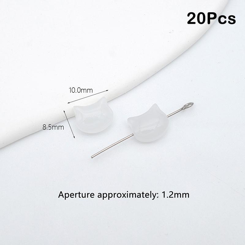 6.8/10Mm 20Pcs Small Cat Head Glass Beads Cute Charm Cat Beads For Jewelry Making Findings Diy Bracelets Necklace Earring