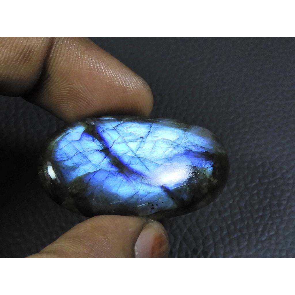 48Cts. Natural Labradorite Blue Fire Oval Cabochon Loose Gemstone 22X40X06MM B-26