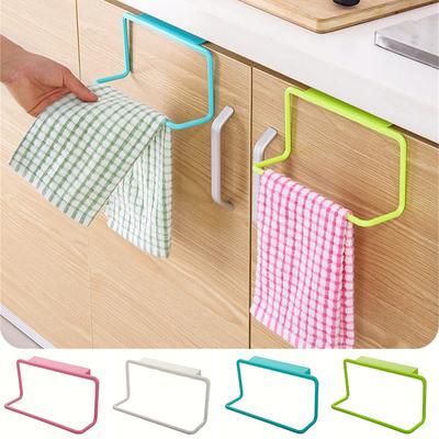 Kitchen Cabinet Cloth And Towel Rack, Non Perforated Storage Hanging Rack, Door Back Single Pole Organizer Lazy Storage Rack