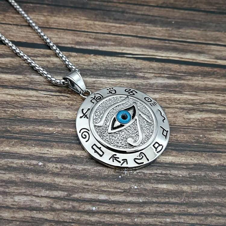 

Eye of Horus Pendant: Hot-Selling Ancient Egyptian Necklace with Eagle-Headed God Design серебряный