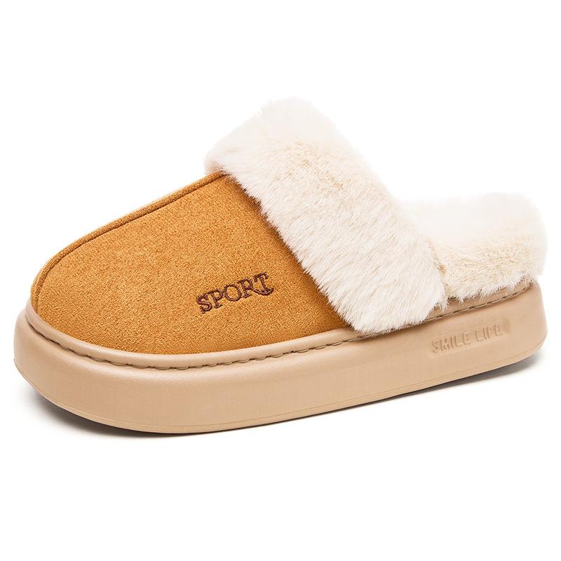 Women's Plush Lining Cotton Shoes-One Foot Stirrup Soft Sole Slippers Home Outdoor Slippers Thickened Warm Lightweight Comfortable Shoes