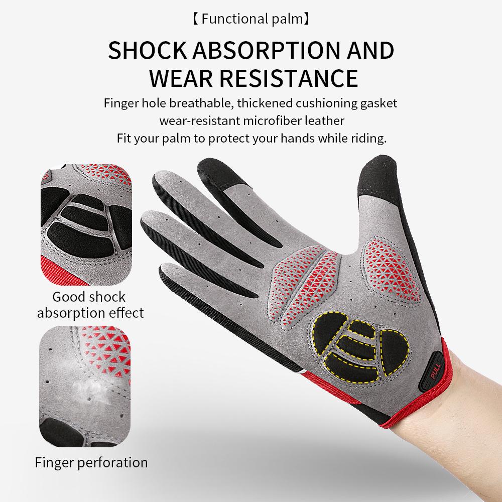Gants de cyclisme antidérapants, doigt complet, vtt, vélo, chauds, pour hommes et femmes, respirants, Anti-choc, de sport
