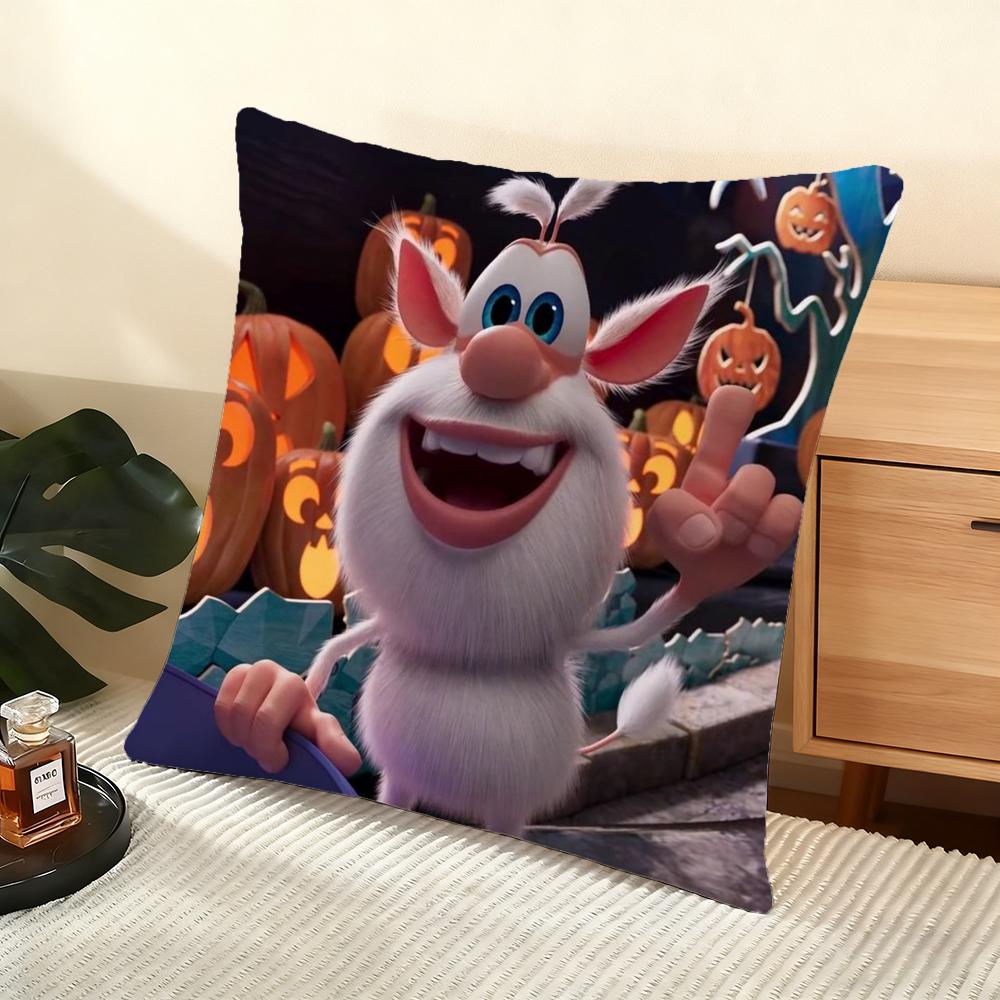 Cute Fourbob-Booba Cushion Cover Soft Short Plush Pillow Cover Smooth Cozy Texture Aesthetic Cushion Case Home Decor