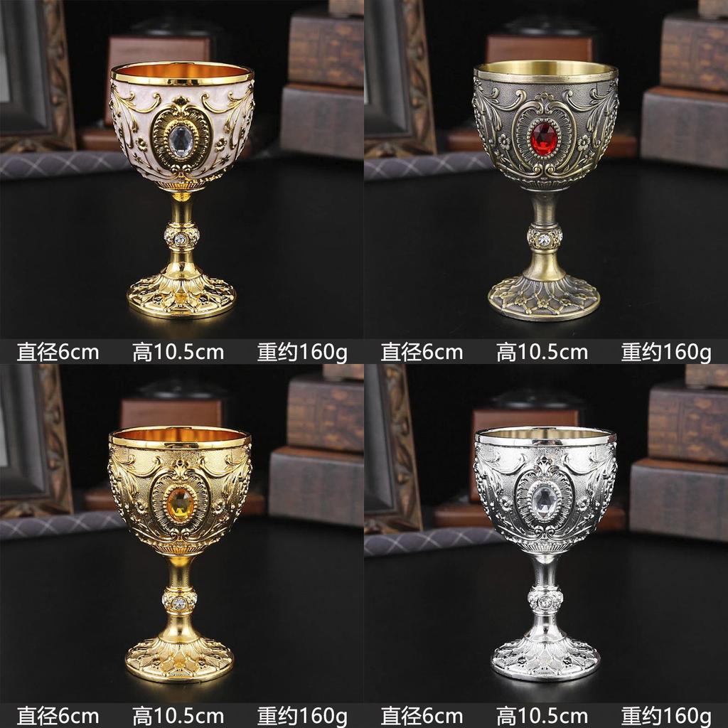 Vaso de Whiskey Metálico Estilo Europeo de Dos Onzas con Diseño Geométrico para Decoración de Bar en Casa