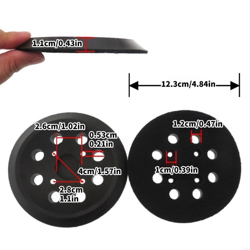   Heavy Duty 5Inch Rubber Sanding Discs Grinding Wheel Double Pack 8 Hole Dust Management System for Standard Power Tool