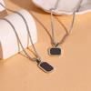 Square Titanium Steel Necklace Women's Hip Hop Stainless Steel Epoxy Geometric Pendant Simple Personality Jewelry