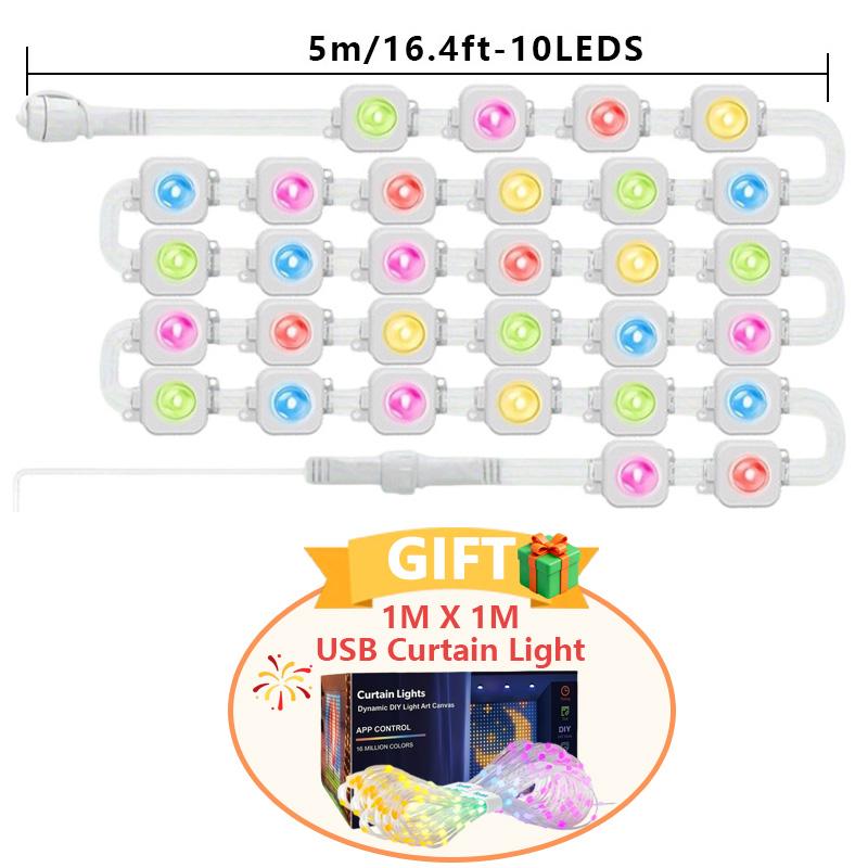 

RGBIC Постоянные уличные огни Умные карнизные огни DIY Режимы сцен IP67 Водонепроницаемость Синхронизация с музыкой для ежедневного праздничного уличного декора US Plug