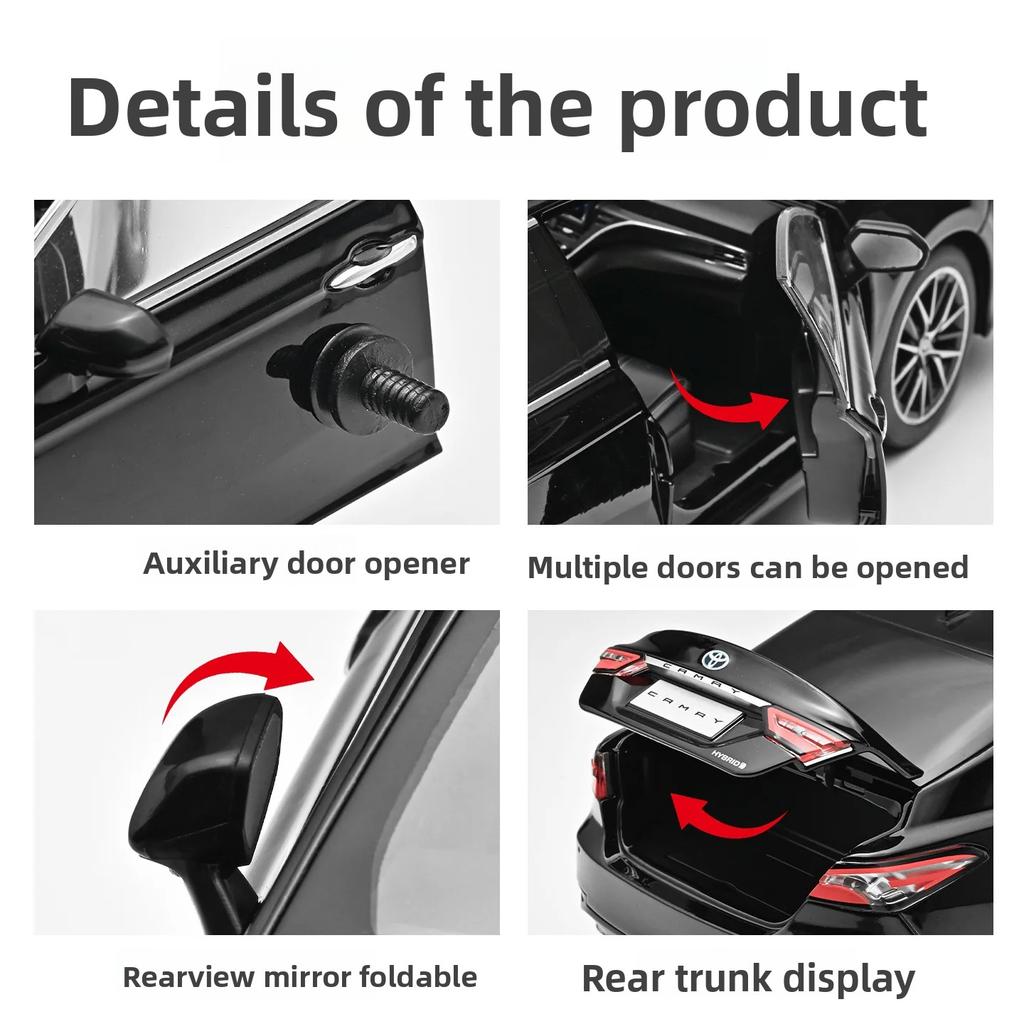 1: 18 Camry Alloy Sound And Light Car Model Children'S Birthday Gift Desktop Decoration Advanced Collection Toy