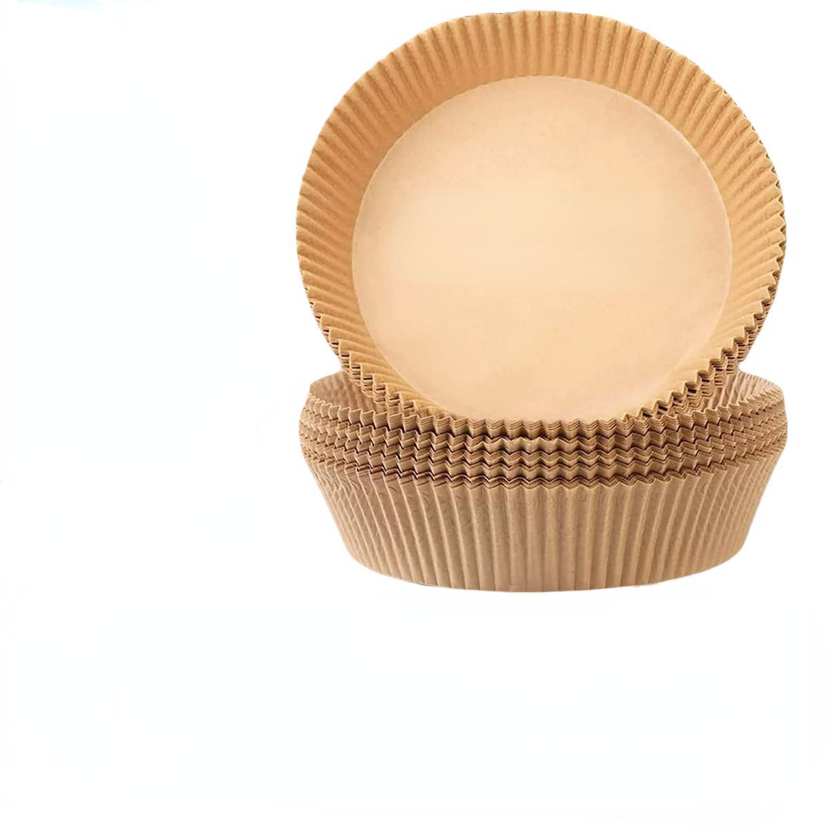 

50 шт. бумажные подушечки для фритюрницы, одноразовые бумажные подушечки, силиконовые маслостойкие и водонепроницаемые бумажные подушечки, не содержащие BPA, безопасные и здоровые продукты 50pcs/1set коричневый