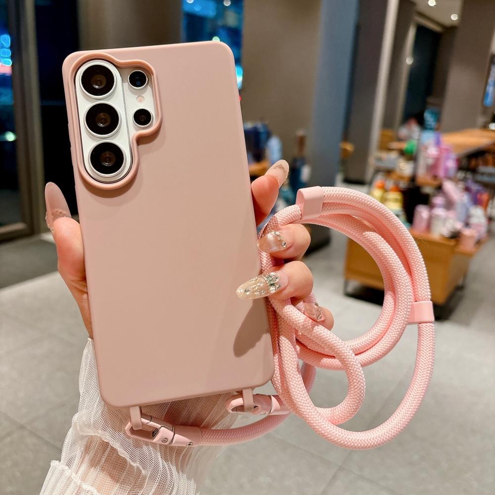 Crossbody Lanyard Silicone Soft Case For Samsung S26 Ultra S25 Edge S24 S22 Plus S21 S20 FE Necklace Shoulder Shockproof Cover
