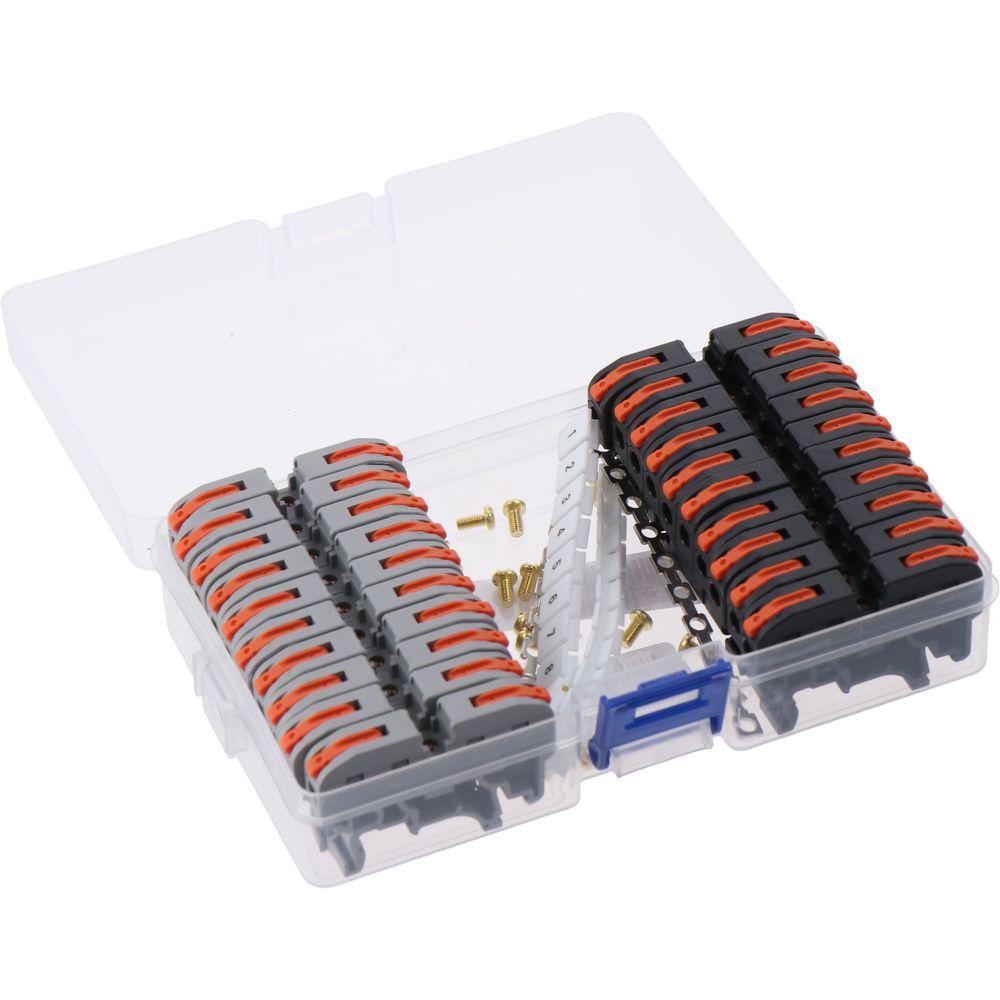 20PCS Compact DIN Rail Terminal Blocks Kit Universal 32A 400V Digital Identification Wire Wiring Connector Circuit Inline