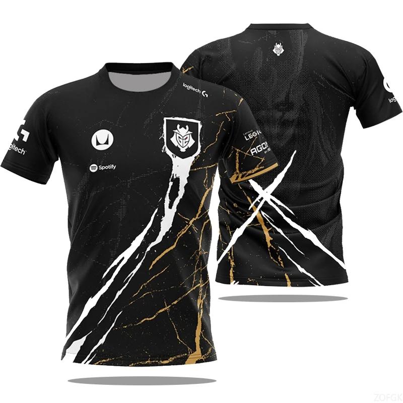 Tricou Nou de Vară G2 Sports Esports Joc Echipă Națională Uniformă Tricou Imprimat 3D Gât Rotund Respirabil Sport Topuri Supradimensionate