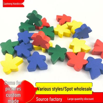 Stokta Mini Ahşap Meeple ve Düzensiz Bloklar Kendin Yap Masaüstü Oyun Aksesuarları İçin