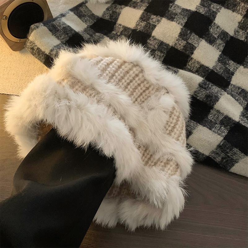 

Cozy Plush Fisherman Hat For Women In Fall Winter Stylish Neutral Colors Soft Rabbit Fur Blend Khaki