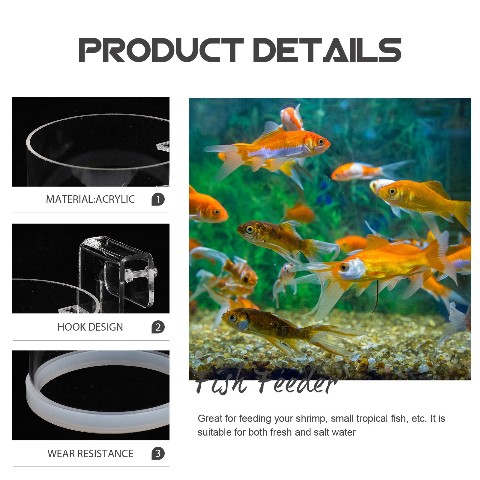 

Acrylic Fish Feeding Ring Safe Durable Wear Resistant Feeder Bowl Suitable Fresh Salt Water Small Tropical Fish Shrimp Flake 6.5X6.5X8.5CM