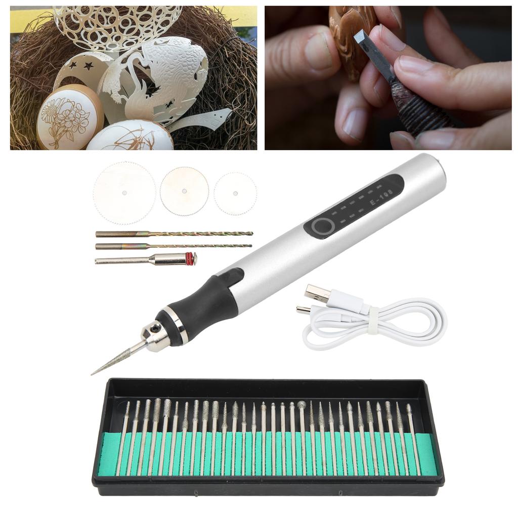 Gravierstift Tragbar Kabelloses Laden 3 Geschwindigkeiten Bohren Schneiden Schleifen Beschriftung Metall Ätzstift Werkzeug