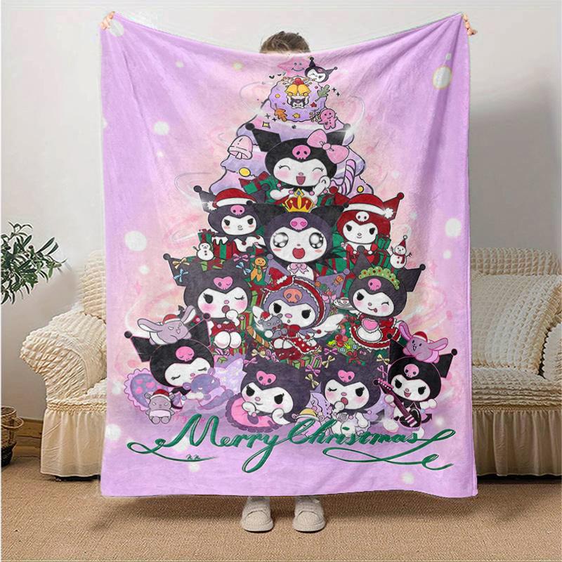 

1pc Kuromi Christmas Tree Blanket, Soft Throw for Home Decor, Gift Idea, Living Room, Travel, Camping, Car Blankets, Beach, Office Naps, Suitable for 130x150cm