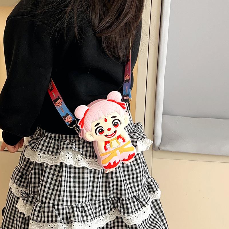 Creative Change Bag Nezha Cartoon Children's Bag Boys and Girls Cute Bag Guochao Magic Child Peripheral Shoulder Oblique Span Bag