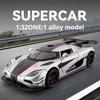 1:32 Koenigsegg One:1 Simulation Alloy Car Model Super Car Light & Sound Toy Car Collectible Decoration & Gift for Boys