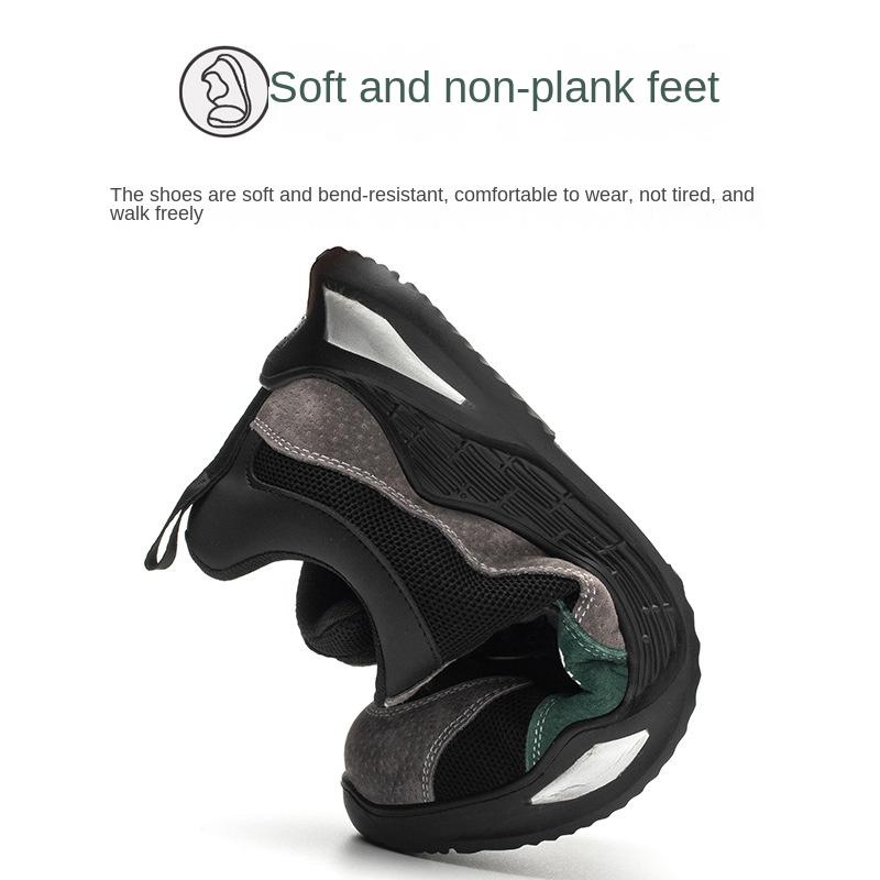 Labor Protection Shoes, Men's Breathable, Anti-odor, Anti-smashing, Anti-puncture, Work Shoes, Wear-resistant Steel Toe Toe Safety Shoes