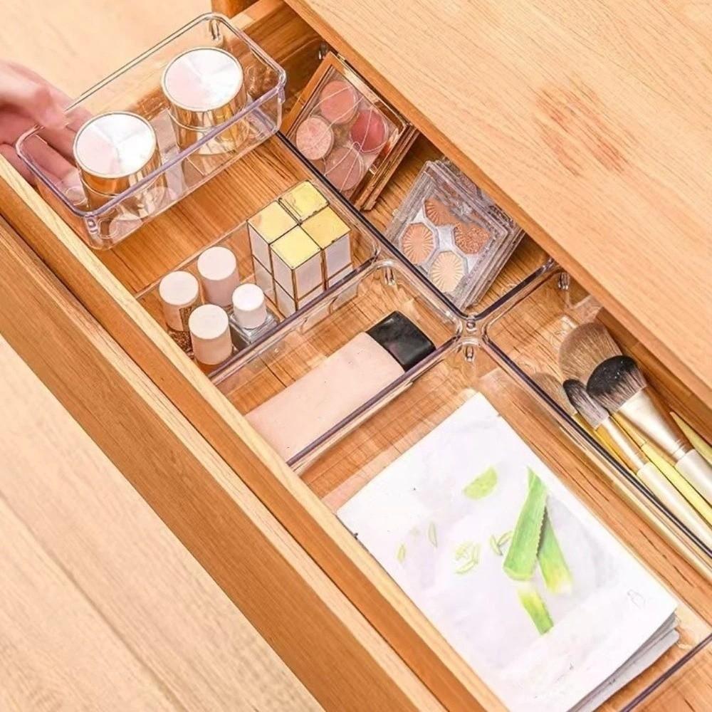 Compartment Clear Makeup Boxs Transparent Desktop Drawer Box Cabinet Storage Drawer  Countertop