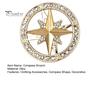 Men Women Brooch Vintage Rhinestone Star Compass Brooch, Alloy Oxidation Resistant Badge Lapel Pin, Jewelry Accessory for Clothing Decor