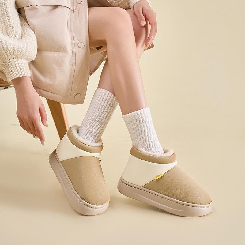 Cotton slippers winter home use velvet comfortable warm non-slip deodorant waterproof cotton shoes winter