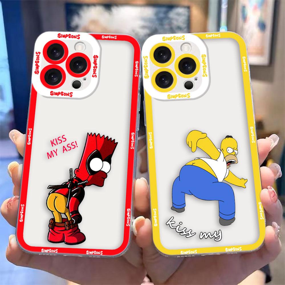 Funny The S-Simpsons Cover Clear Phone Case For iPhone Apple 16E 16 15 14 12 13 11 Pro 8 7 SE Plus X XR XS Max TPU Case Shell