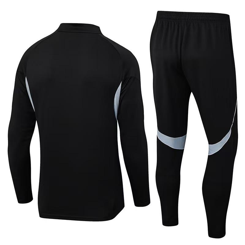 Adult full set soccer training suit, long sleeve half zip, quick dry warm‑up tracksuit