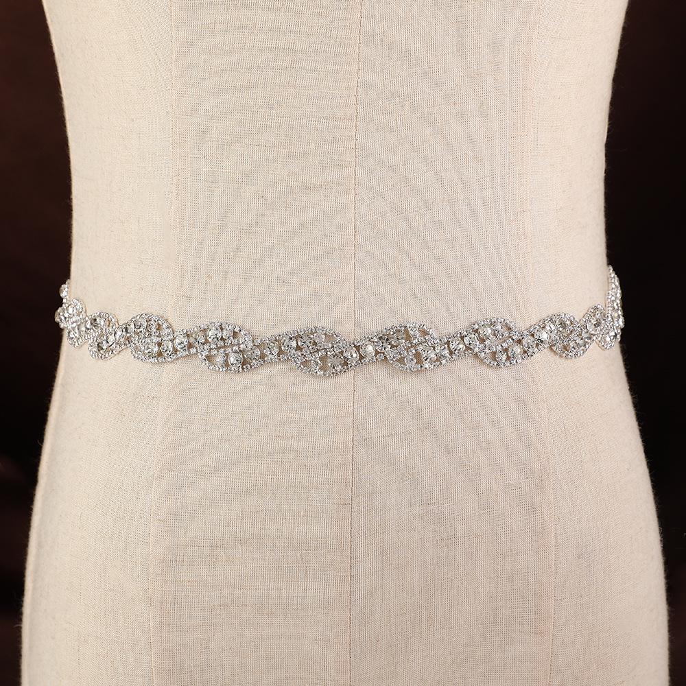Ceinture strassée argentée pour robe de mariage ou de soirée pour femme - Élégant accessoire de taille