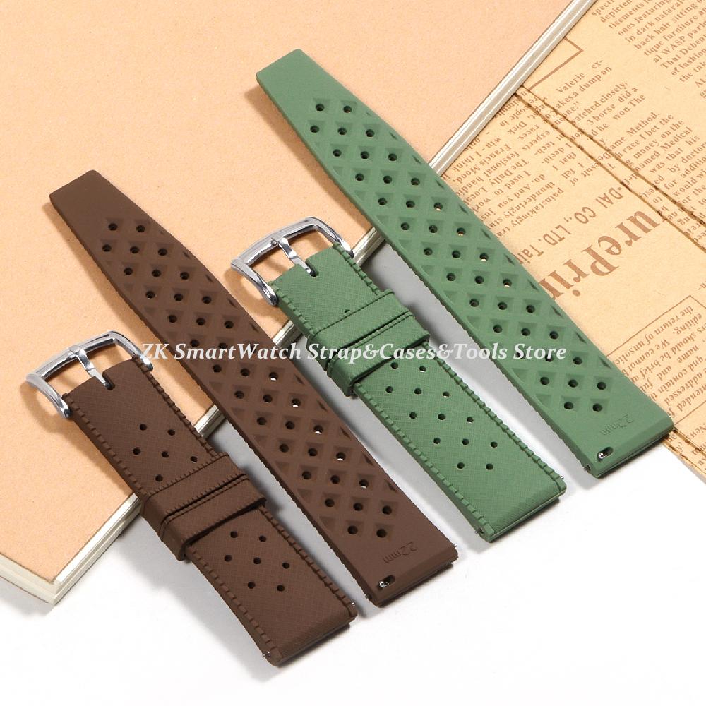 Classics Tropical Silicone Strap 20mm 22mm Watch Band for Seiko for Oris Watch Replacement Watch Bracelet Men Lady Wrist Belt