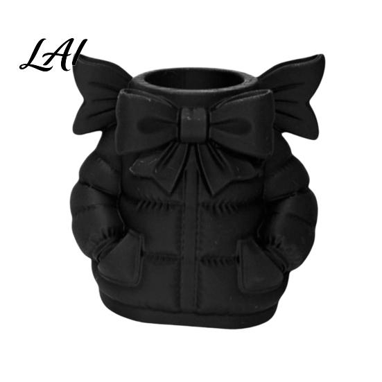 Unique Gift for Women Cute Bow Puffer Jacket Pen Holder 3D Printed Desktop Organizer Decorative Makeup Brush Storage Cup Cup Creative Container