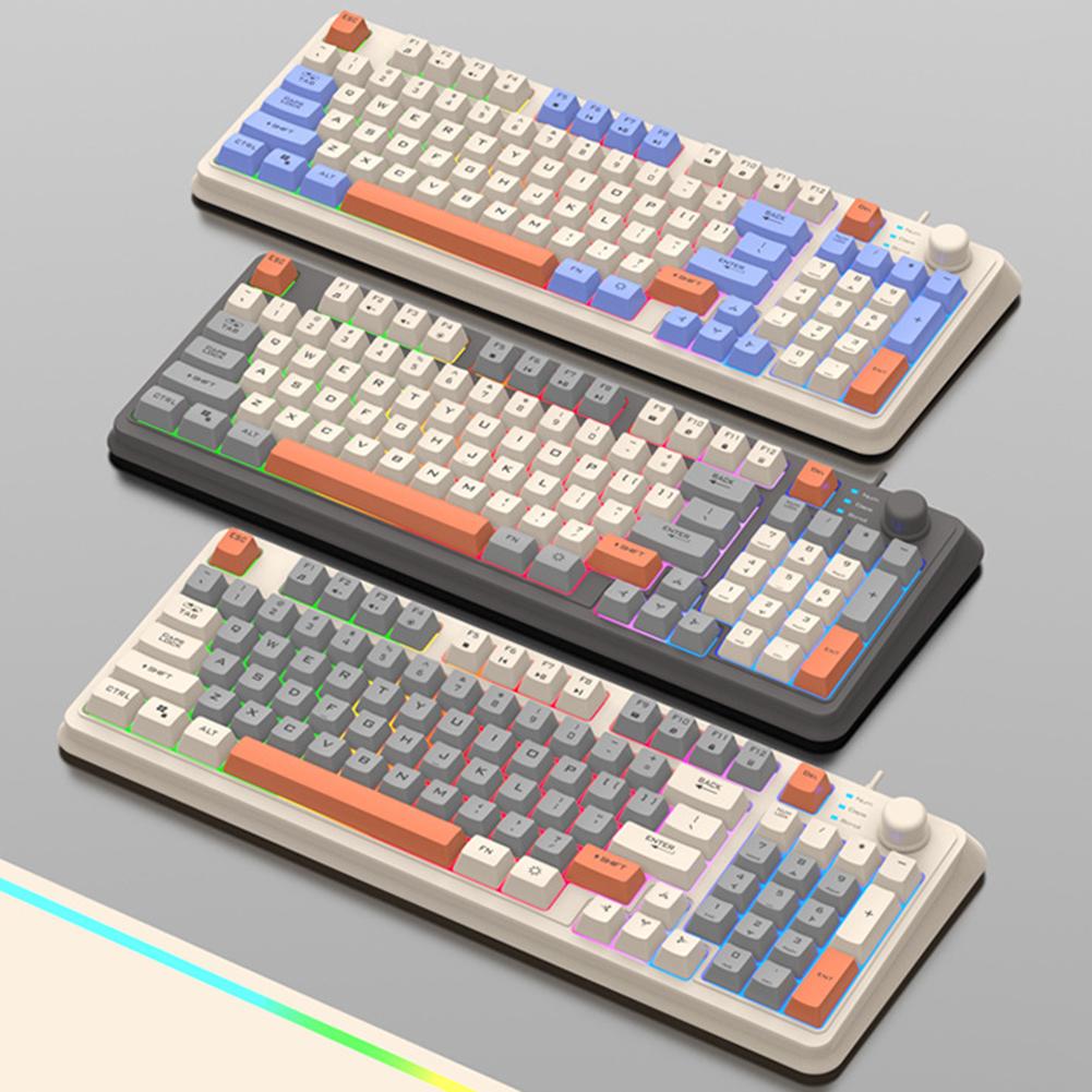 

M87 Механическая клавиатура и мышь, USB-проводная игровая клавиатура с возможностью горячей замены, 94 клавиши, RGB-подсветка, игровая клавиатура для ноутбука