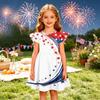 Vestido de Princesa de Verano para Niñas - Vestido Camiseta de Corte A Día de la Independencia