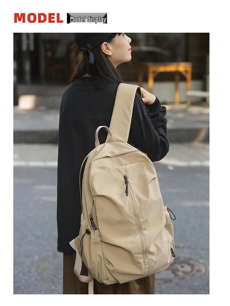 Versatile Japanese-Style Solid Color Backpack for School, Sports, and Travel